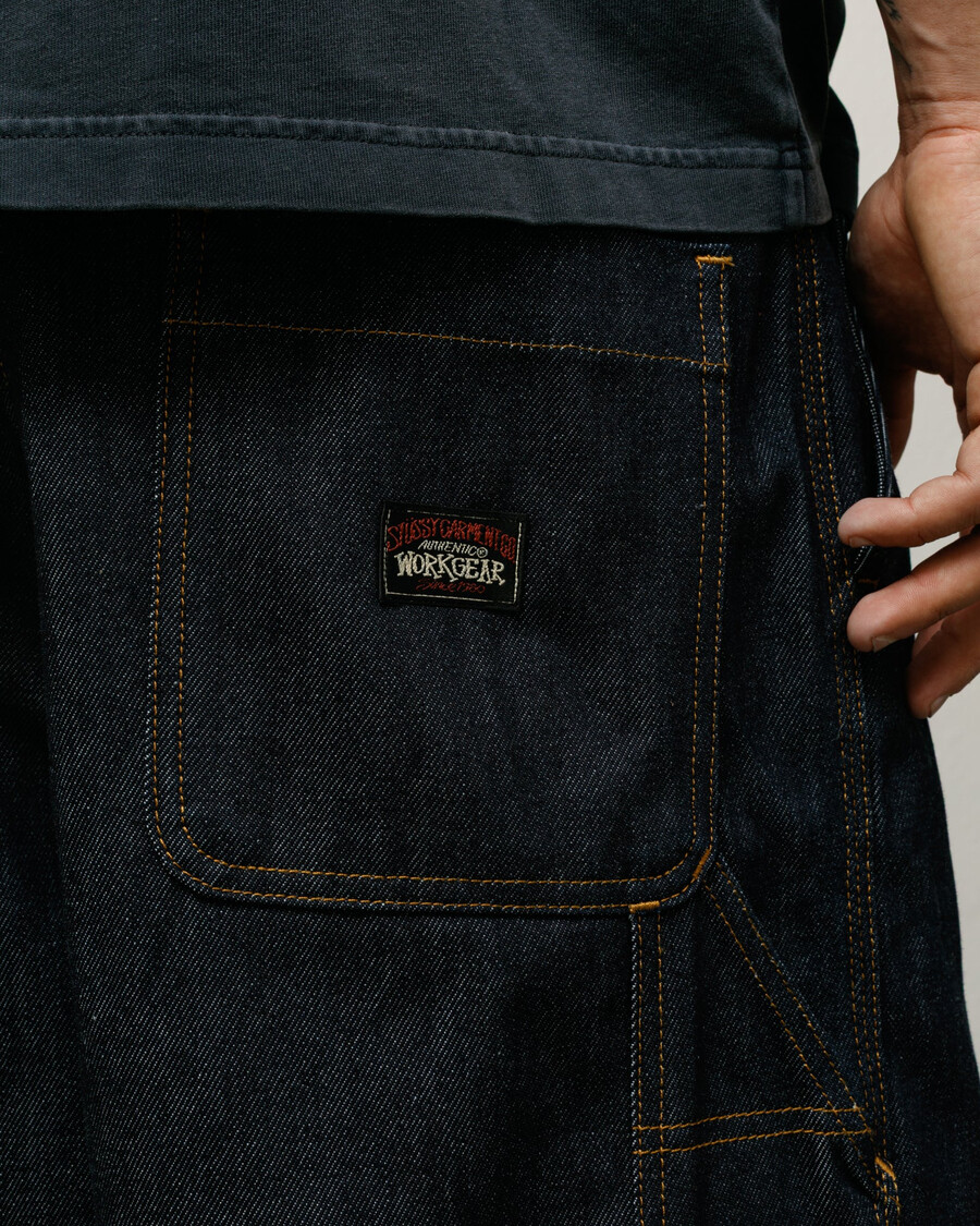 raw denim work shorts