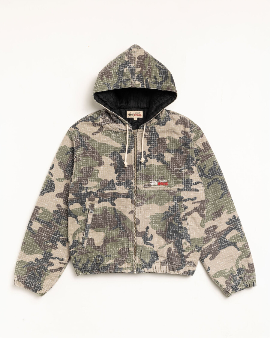 arbetsjacka camo canvas needlepunch i skogskamouflage
