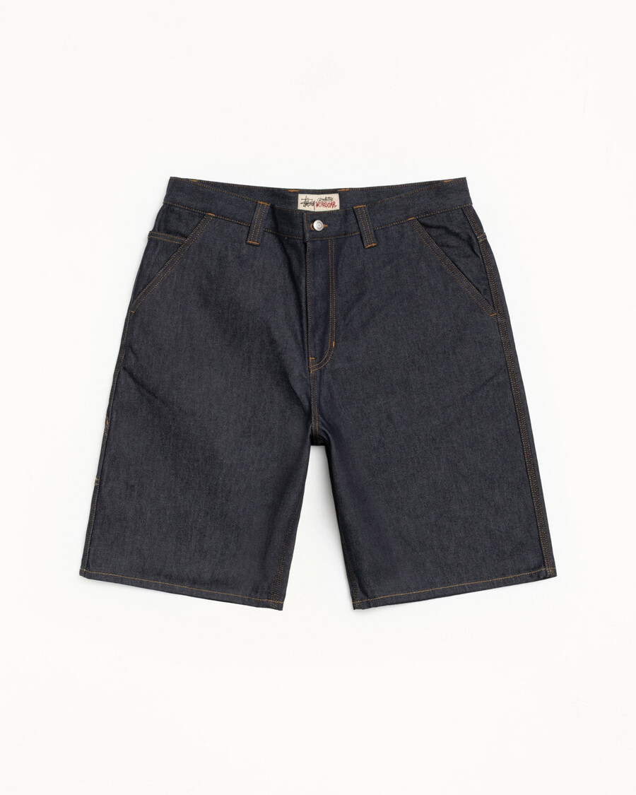 raw denim work shorts