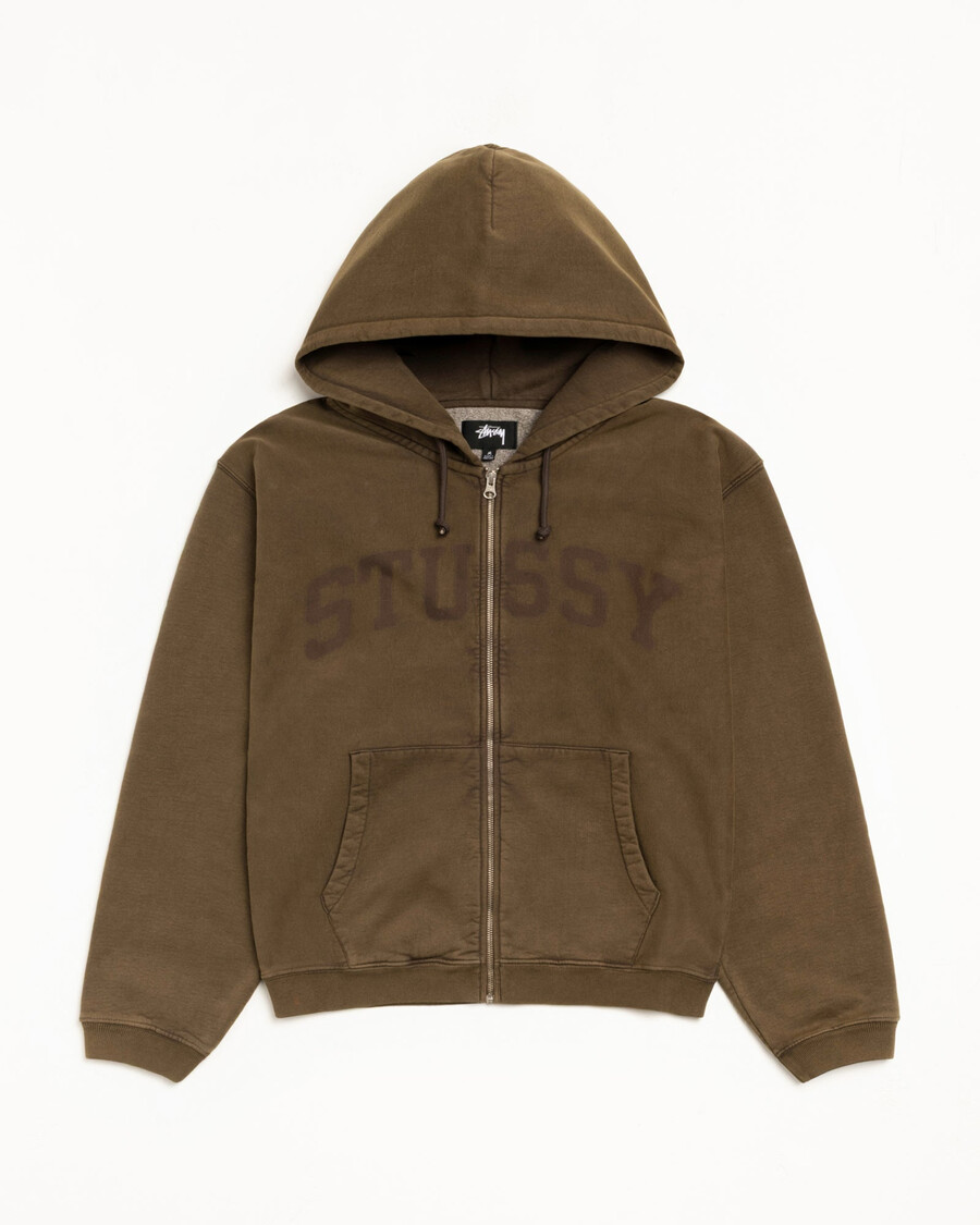 hoodie med dragkedja och blekt grafik
