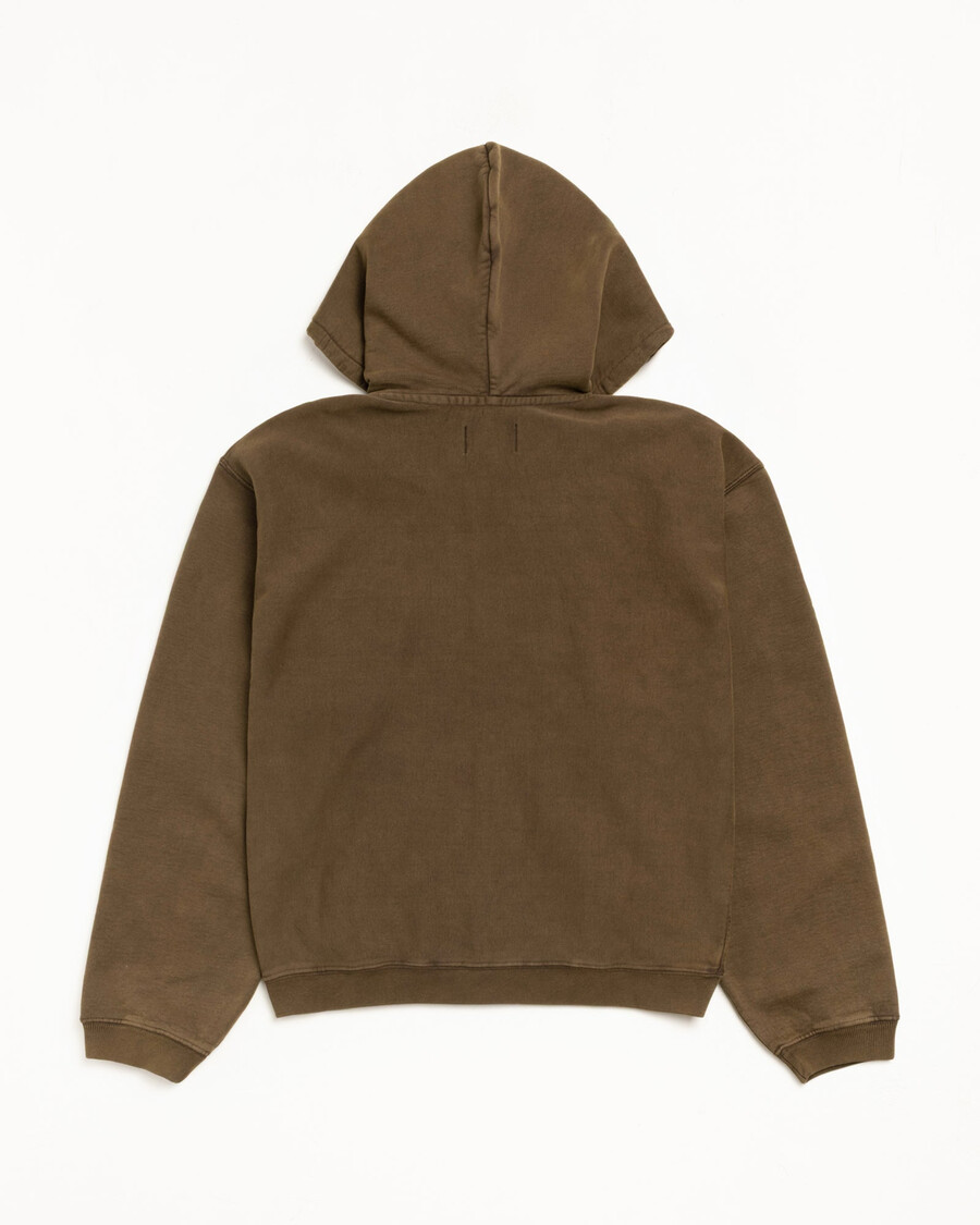 hoodie med dragkedja och blekt grafik