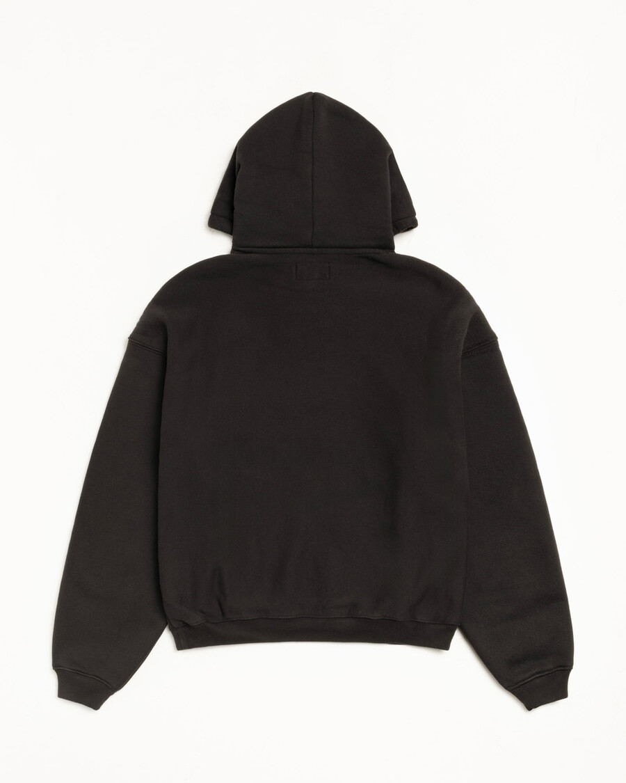 hoodie med satinlapp
