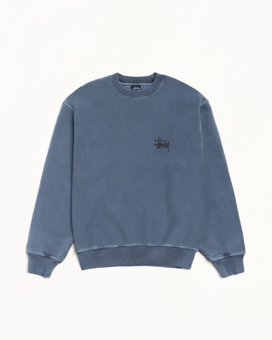 grundläggande stüssy crew pigmentfärgad