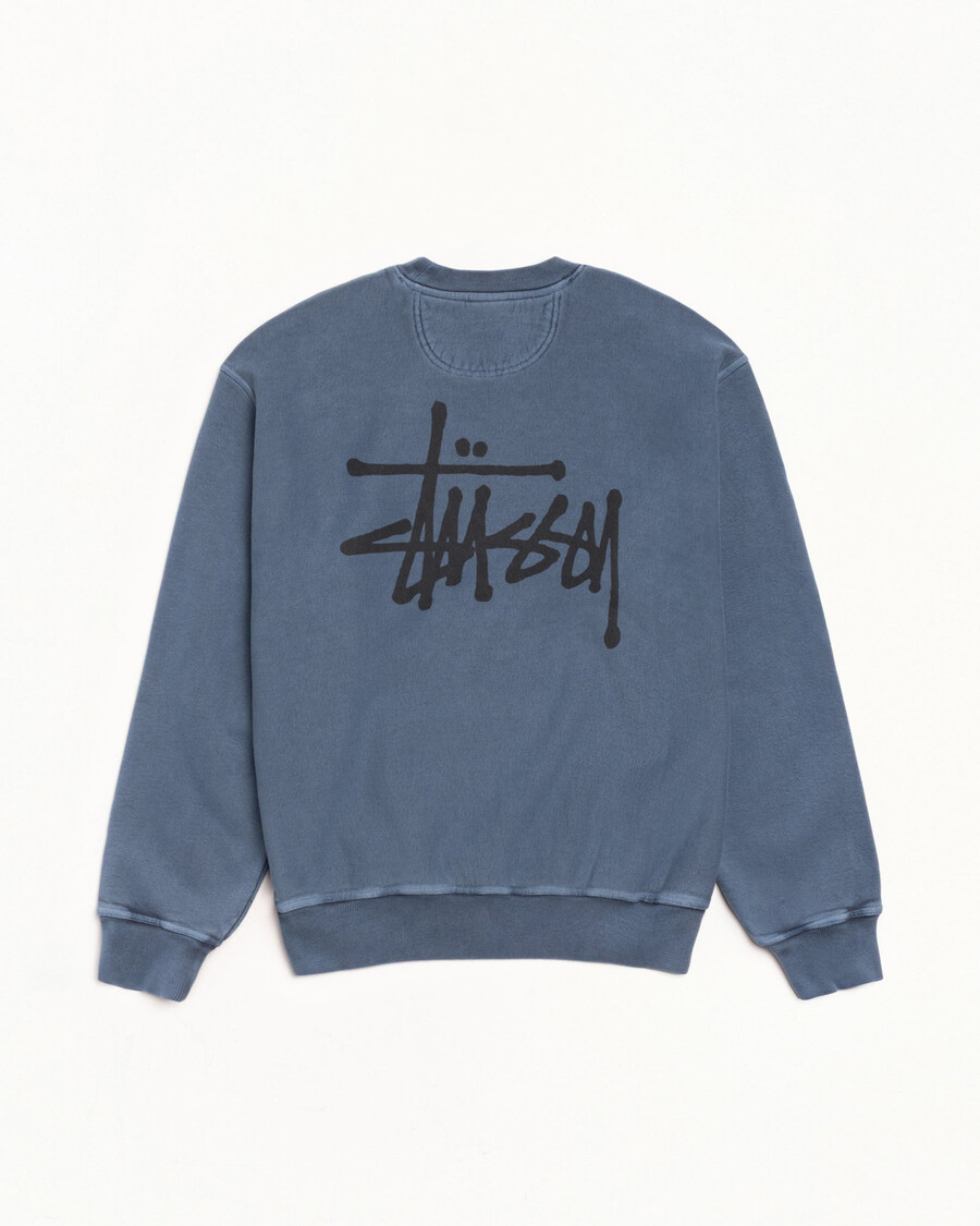 grundläggande stüssy crew pigmentfärgad