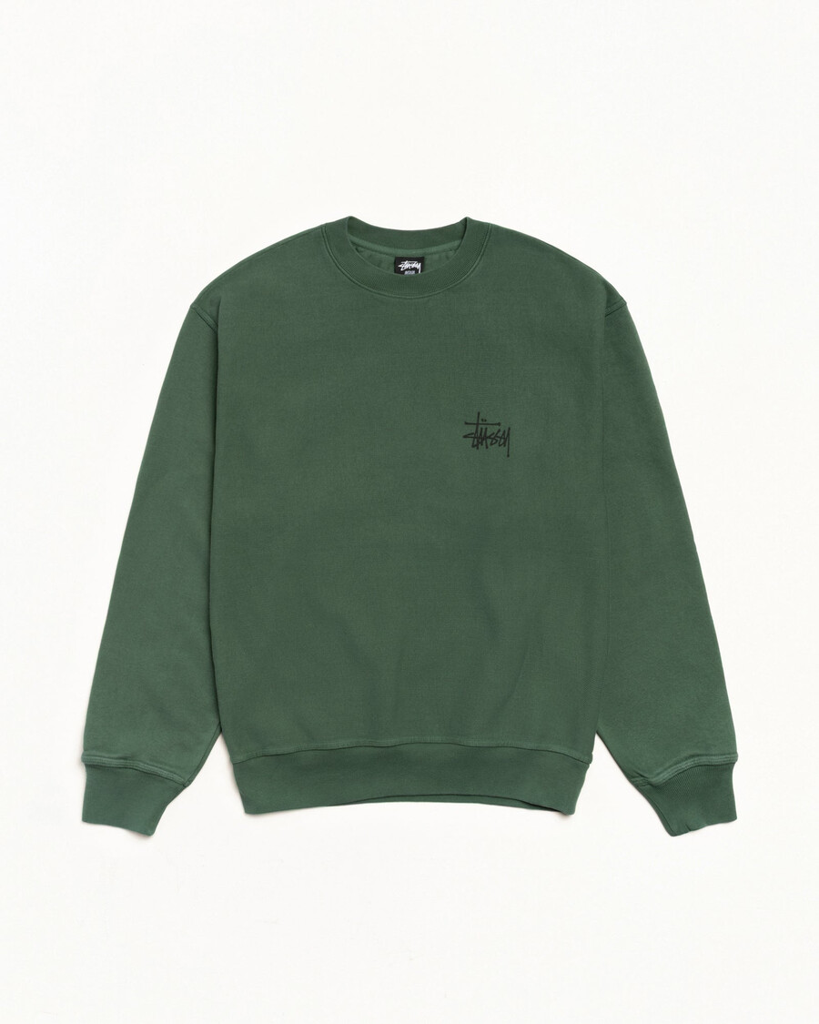 grundläggande stüssy crew pigmentfärgad