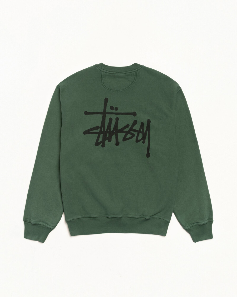 grundläggande stüssy crew pigmentfärgad