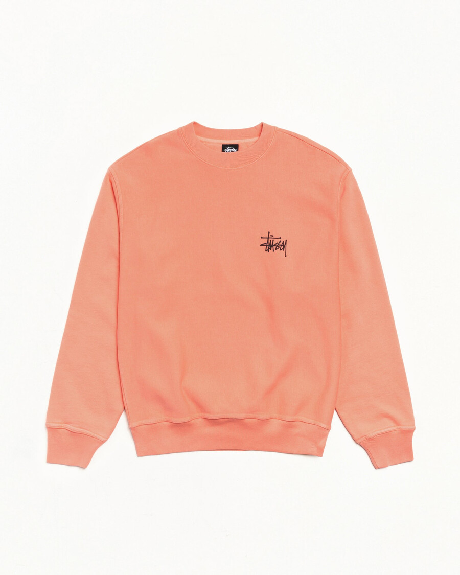 grundläggande stüssy crew pigmentfärgad