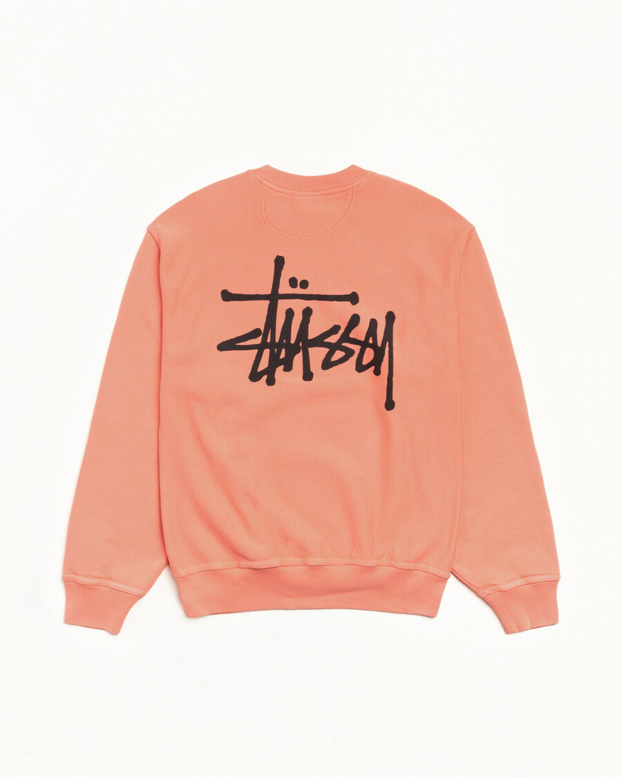 grundläggande stüssy crew pigmentfärgad
