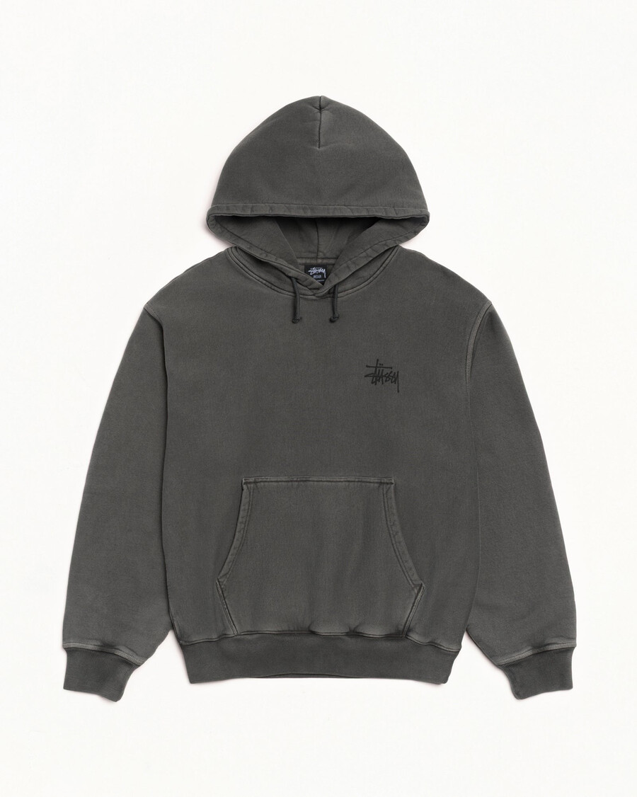 basic stüssy hoodie pigmentfärgad