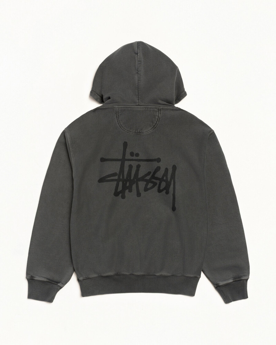 basic stüssy hoodie pigmentfärgad