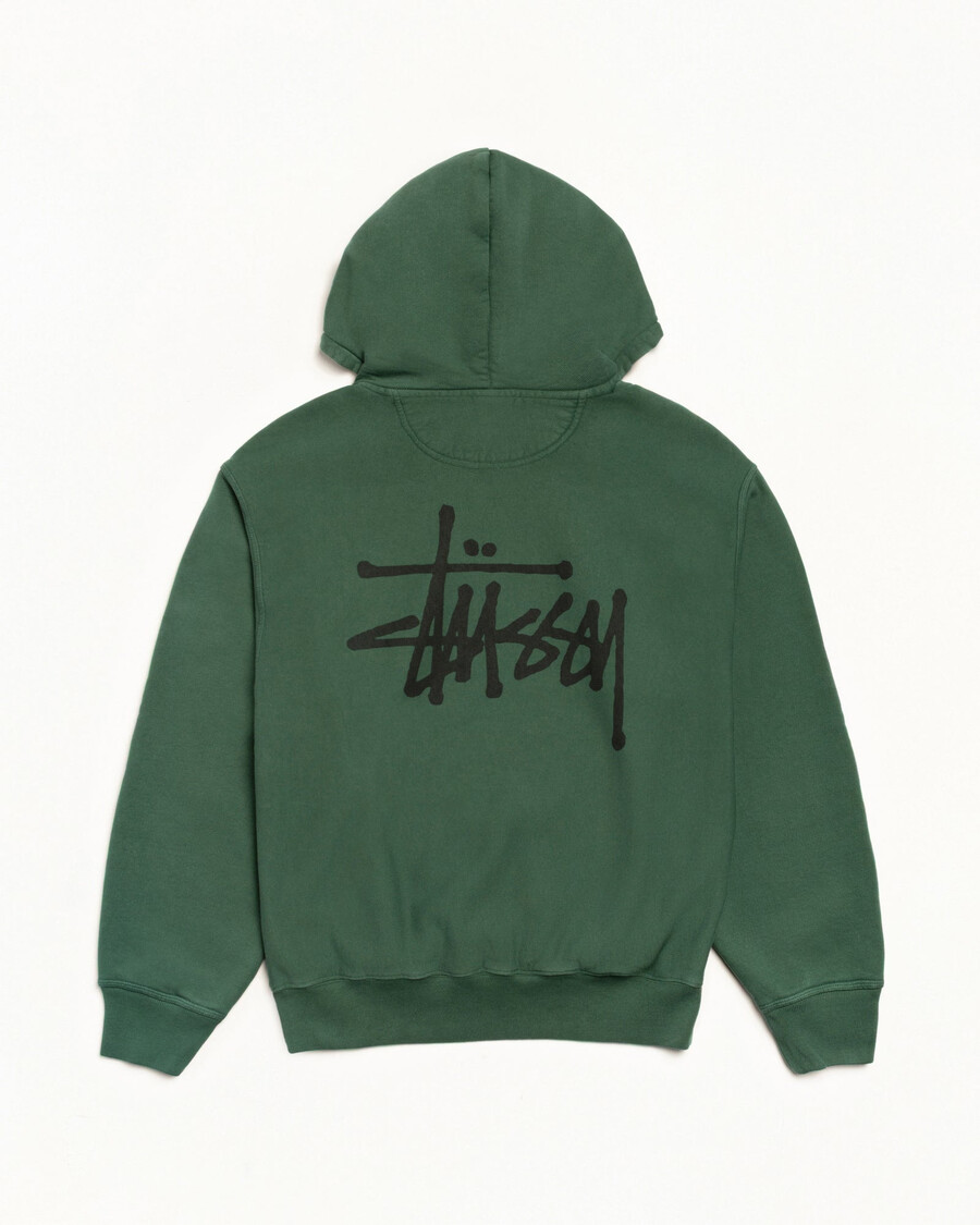 basic stüssy hoodie pigmentfärgad