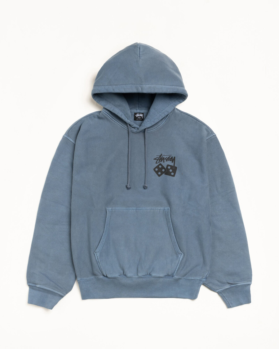dice hoodie pigmentfärgad