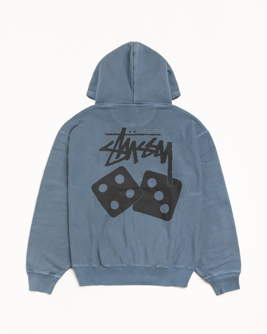 dice hoodie pigmentfärgad