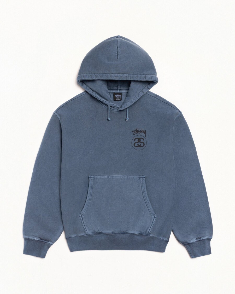 stock link hoodie pigmentfärgad