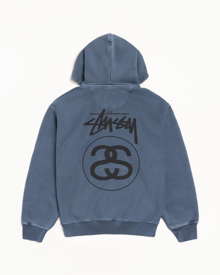 stock link hoodie pigmentfärgad