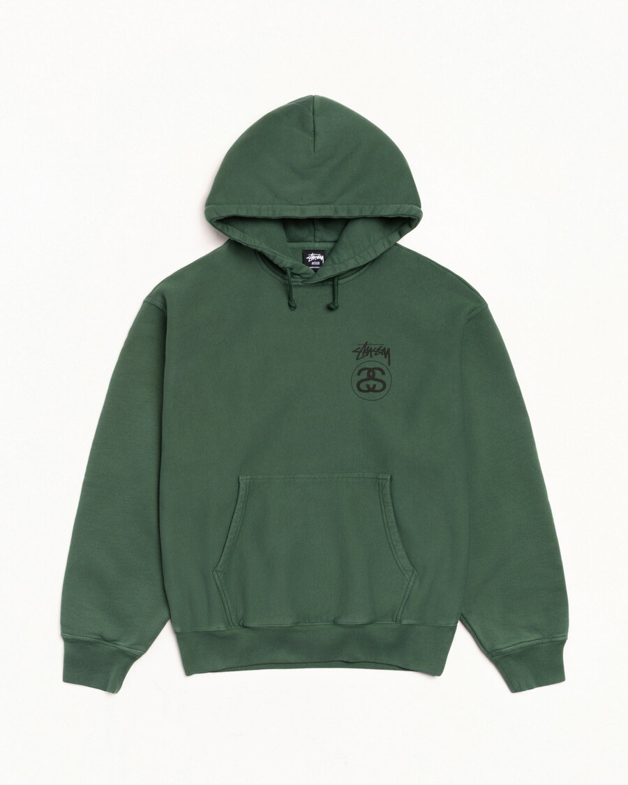 stock link hoodie pigmentfärgad