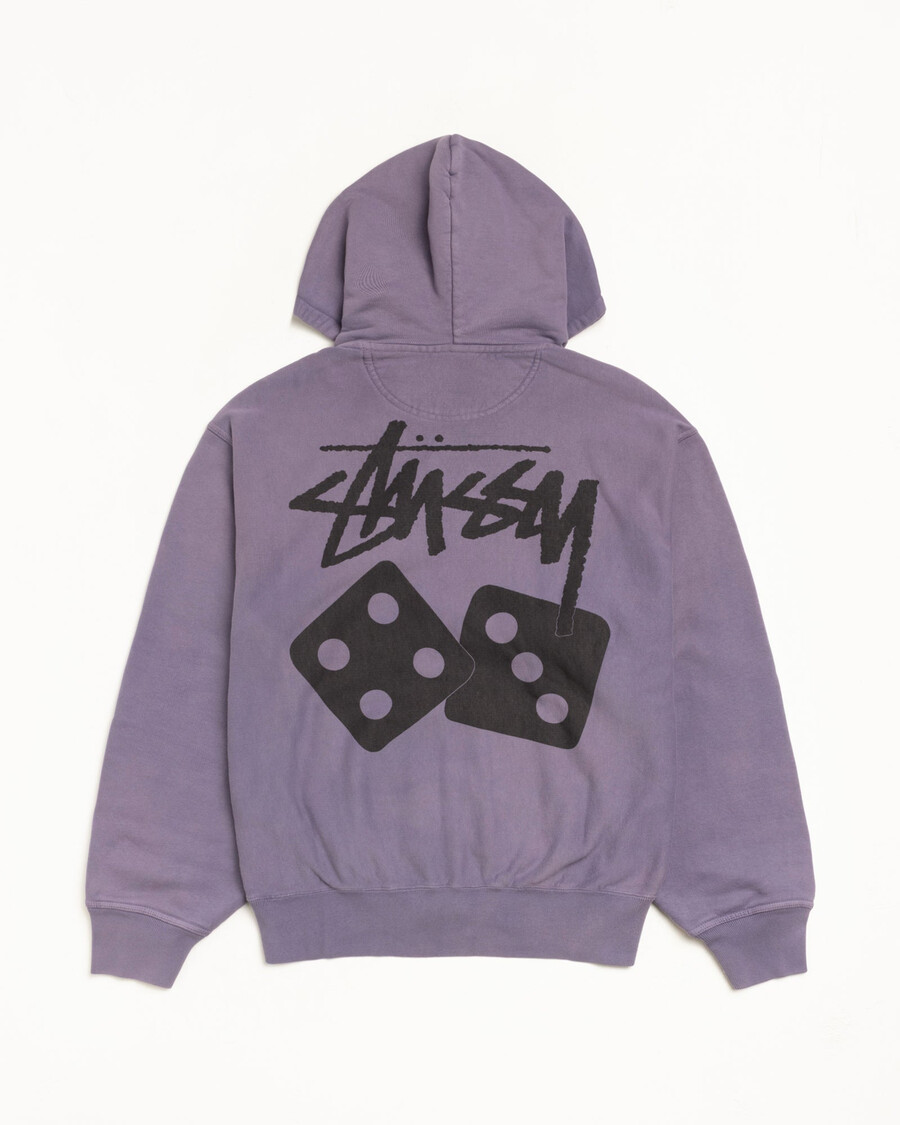 dice zip hoodie pigmentfärgad