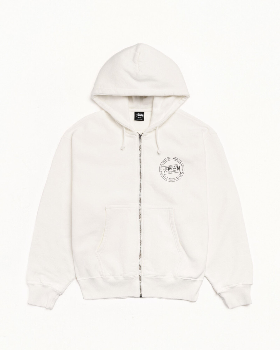 stüssy wear zip hoodie pigmentfärgad